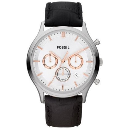 Fossil Ansel Leather Watch - Black Fs4640