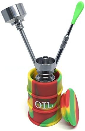 6-in-1 Universal Hollow Nail Grade 2 Titanium Set with Chisel Tip Carb Cap, Silicone Barrel Storage and Silicone Carver Tool - 10-14-18mm - Male/female