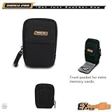 Ex-Pro Pac Designer Digital Camera Case, Water Proof Material, Fits Smaller Camera s. Includes belt strap and shoulder strap. Black Finish.