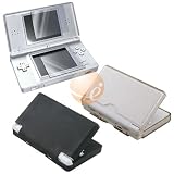 Clear Glitter Hard Crystal Case Cover + Black Soft Protective Silicone Skin +LCD Screen Protector for Nintendo DS Lite NDSL