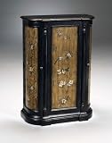 Millgrove Distressed Black Finish Revolving Wine Cabinet