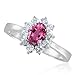 Natural Pink Sapphire and Diamond Engagement Ring title=