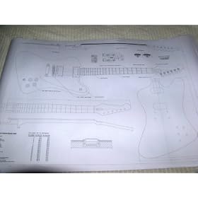 Gibson Firebird Guitar Plans - 24" By 36" Paper - 2/3 Scale Suitable for Framing