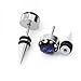 2Pcs Blue Crystal Stainless Steel Ear Stud Earring Men's Punk Cool Gothic Newest