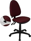 Multi-Function Task Chair in Burgundy with Adjustable Lumbar Support [WL-A654MG-BY-GG]
