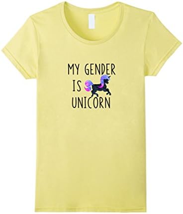 Women's My Gender is Unicorn Shirt Medium Lemon