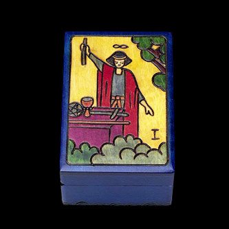 The Magician Handmade Polish Wood Tarot Deck Keepsake Box