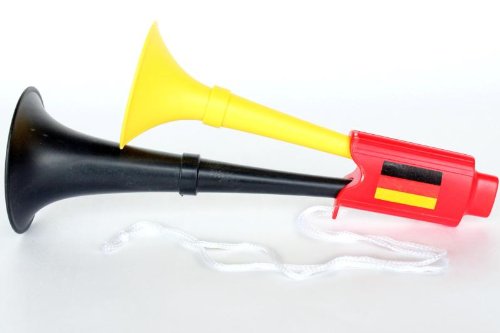 2x Tröte Horn WM/EM Fanartikel Deutschland Portugal Brasilien Frankreich Italien (Deutschland)