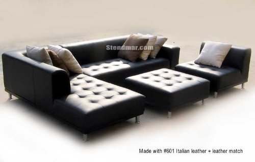 4PC MODERN EURO DESIGN LEATHER SECTIONAL SOFA S4707