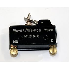 Micro Switch WA-5RV183-P58 Basic Switch with Lever Pin Actuator 20 Amp Contacts Normally Closed by Micro
