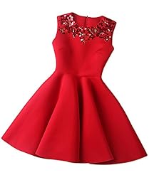 2015 Sleeveless Knee Length Satin Vintage Sequined Club Dress/Evening Dress/Prom Dress/Party Dress/Wedding Dress 