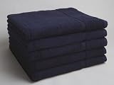100% Egyptian Cotton 4pc Bath Towel Set, NAVY BLUE