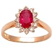 14K Yellow Gold Ruby and Diamond Ring