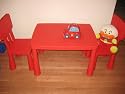 IKEA MAMMUT children's kids 1 table & 2 chairs set RED