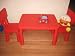 IKEA MAMMUT children's kids 1 table & 2 chairs set RED