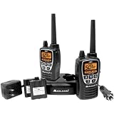 Midland 50-Channel GMRS Radio Pair Pack with Drop-In Charger, Rechargeable Lithium Polymer Batteries and Headsets