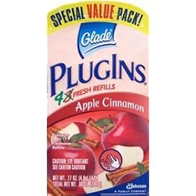 4 pk. GLADE PLUG-IN REFILLS IN APPLE CINNAMON