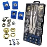 Snap, Grommet, & Rivet Tool Kit for Tarps Complete With Over 400 Pieces - Boat Covers, Canopies, Canvas Repair, Grommet Replacement