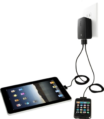 Targus Dual Charger for Apple iPad, iPad 2, new iPad (3rd Generation), 16GB, 32GB, 64GB WiFi + 4G, iPhone and iPod APA15US (Black)