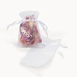 Mini White Organza Drawstring Bags (50 p...