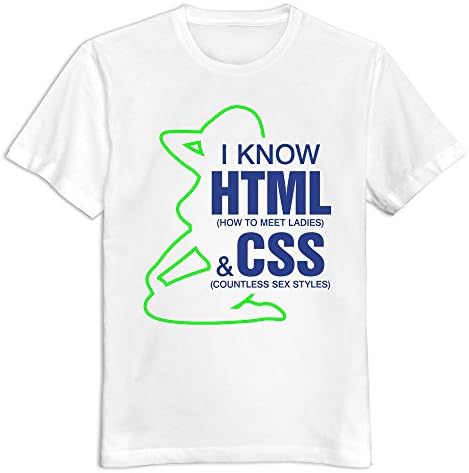 Men's I Know Html 100% Cotton O Neck T-Shirt White US Size S