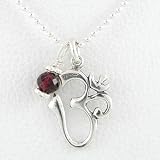 Sterling Silver Om (Aum) Symbol with Amethyst Bauble on a 20 Ball Chain, #8806