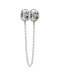 Authentic Chamilia Sterling Silver Filigree Lock with Safety Chain 1420-0252