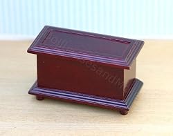 Dollhouse Miniature Mahogany Stained Wood Blanket Chest