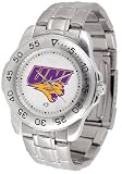 Northern Iowa Panthers Suntime Mens Sports Watch w/ Steel Band - NCAA College Athletics