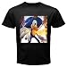 Black T-Shirt of Sonic the Hedgehog Portrait (Shadow the Hedgehog, Sega, Adventure, Shuffle, Blast, Triple Trouble, Drift, Unleashed, High Speed, Riders, Rivals, Rush, PS2, PS3, Dreamcast, XBox 360, Wii, PSP)