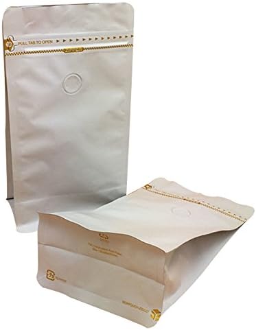 Lucklovely 10Pcs Empty White Coffee Matt Flat Bottom Foil Bag 5.31"W*10.43"H*2.95"G