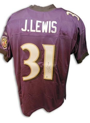 Jamal Lewis Baltimore Ravens Autographed Authentic NFL Reebok Purple Jersey