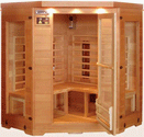 3 Person Luxury Corner Infrared Sauna & Front Lights