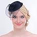 FAYBOX Vintage Mesh Net Wool Felt Pillbox Flower Women Fascinator Hat Hair Clip