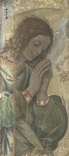'Filippino Lippi - An Angel Adoring,about 1495' oil painting, 18x41 inch / 46x103 cm ,printed on Cotton Canvas ,this Amazing Art Decorative Canvas Prints is perfectly suitalbe for Foyer gallery art and Home artwork and Gifts