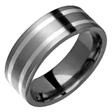 Argenti Titanium Band with Silver Inlay
