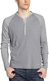 Converse by John Varvatos Men's Long Sleeve Rib Henley,Pewter,Large