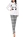 VENTELAN Women's Cute Panda Striped Long Sleeve Sleepwear Pjs Pajama Set Nighty