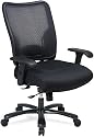 Mesh Back Big and Tall Ergonomic Chair Black Mesh Back/Black Fabric Seat