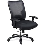 Mesh Back Big and Tall Ergonomic Chair Black Mesh Back/Black Fabric Seat