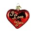 Old World Christmas Ornaments I Love You Heart Glass Blown Ornaments for Christmas Tree