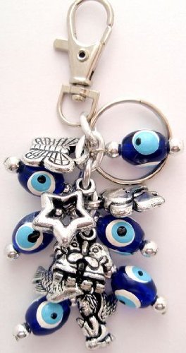 Cheap Evil Eye Key Chain with Charms
