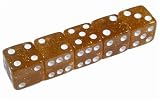 Set of 5 Glitter Dice - 16mm Gold Tone- Spot Dice