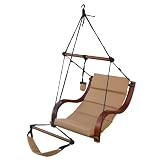 New Deluxe Ultra Padded Comfort Air Hammock Chair Hanging Lunge Chair Tan