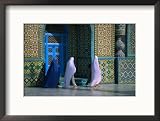 Worshippers Visiting Shrine of Hazrat Ali (Blue Mosque), Mazar-E Sharif, Afghanistan Lonely Planet Collection Framed Photographic Poster Print by Stephane Victor, 21x17
