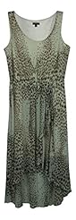 Plus Size Scoop Neck Asymmetric Sleeveless Polyester Animal Print  Dress With a Sash 