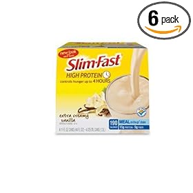 Slim-Fast High Protein Ready To Drink, Extra Creamy Vanilla, 11-Ounce Cans in 4-Count Boxes (Pack of 6)