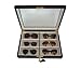 6 Piece Extra Large Ebony Wood Eyeglass Sunglass Glasses Display Case Storage Organizer Collector Box