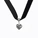 Hilinker Retro Goth Gothic Elegant Velvet Band Heart Charm Choker Collar Necklace for Women