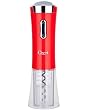 Ozeri Nouveaux Electric Wine Opener with Removable Free Foil Cutter, Stylish Red